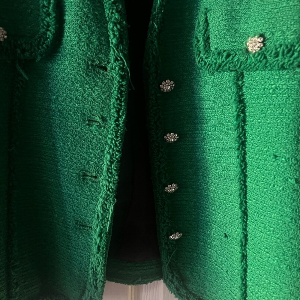 Zara gem  button green tween jacket